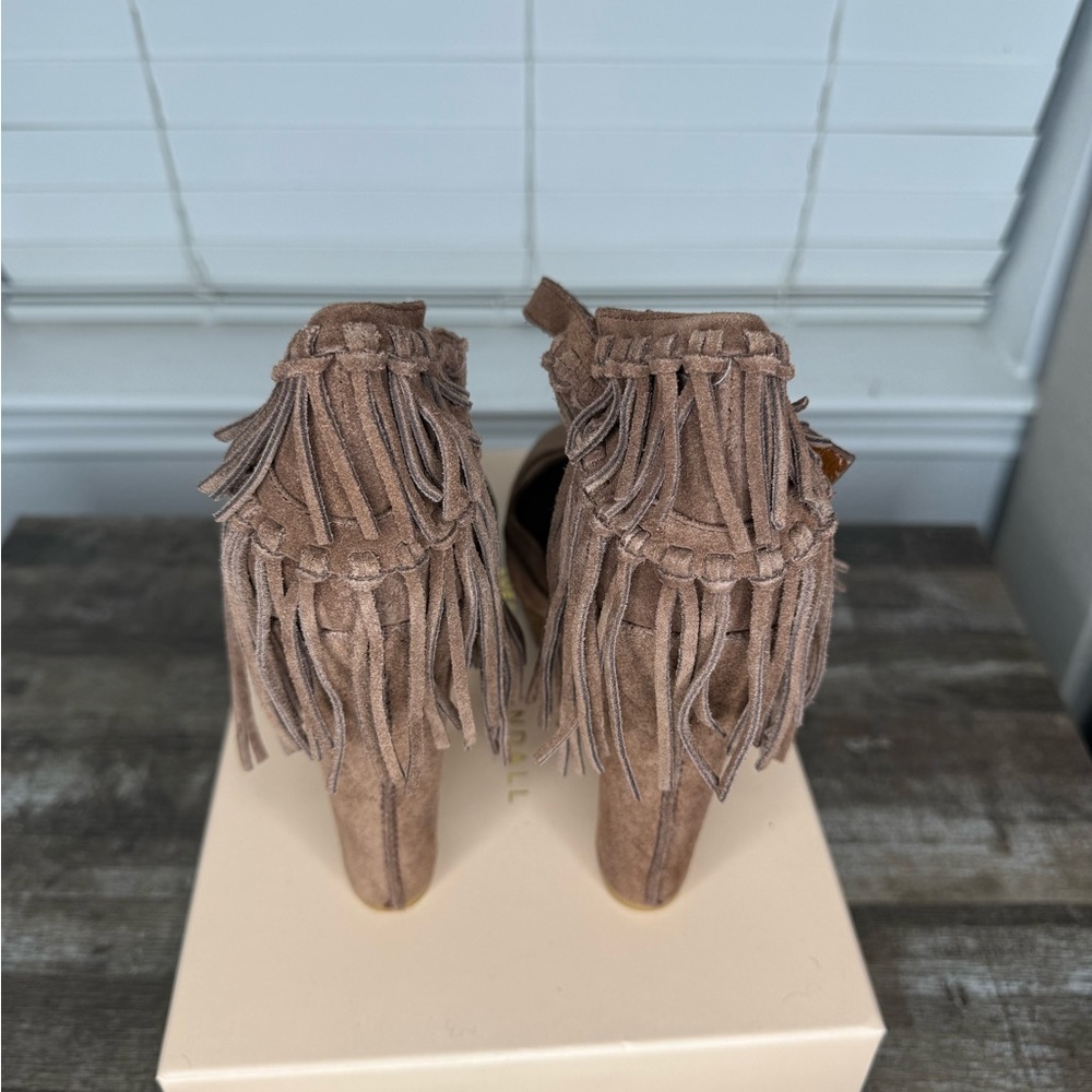 7 For All Mankind Brown Suede Fringe Heels - Picture 2 of 2